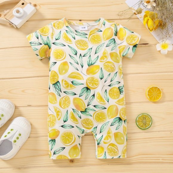 NWT baby kids outfit jumpsuit lemons cute - Picture 3 of 5